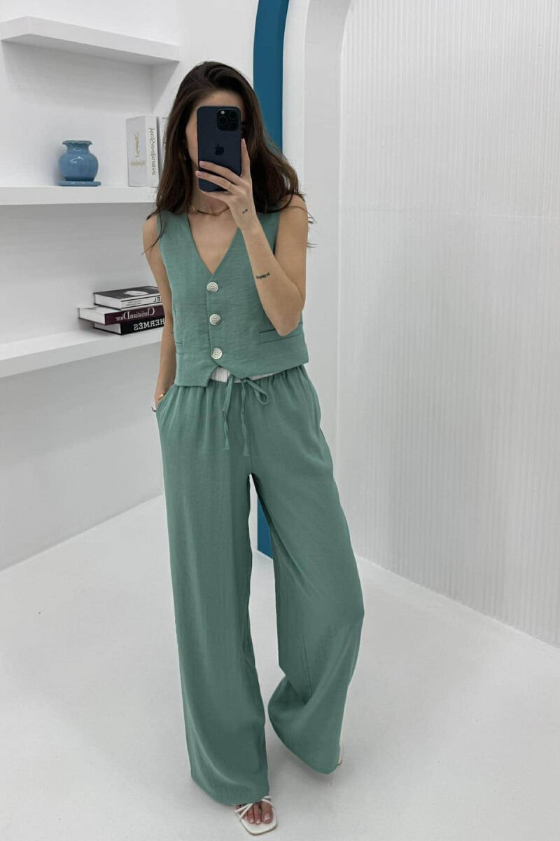 ONE COLOR VEST+TROUSERS WOMEN SET MINT/MENTE - 1