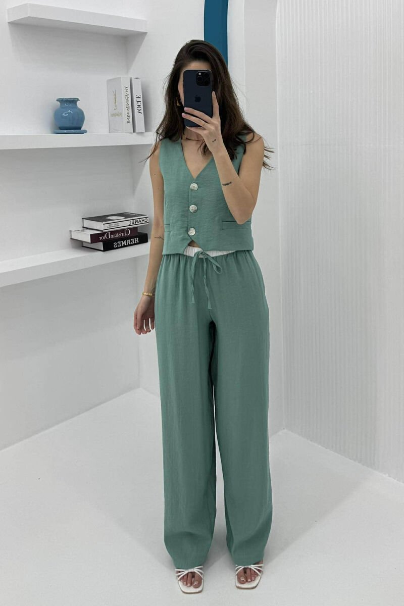 ONE COLOR VEST+TROUSERS WOMEN SET MINT/MENTE - 2