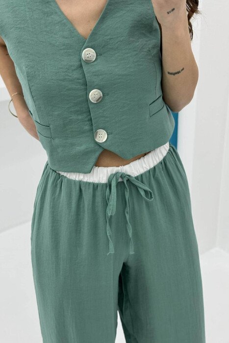 ONE COLOR VEST+TROUSERS WOMEN SET MINT/MENTE - 4