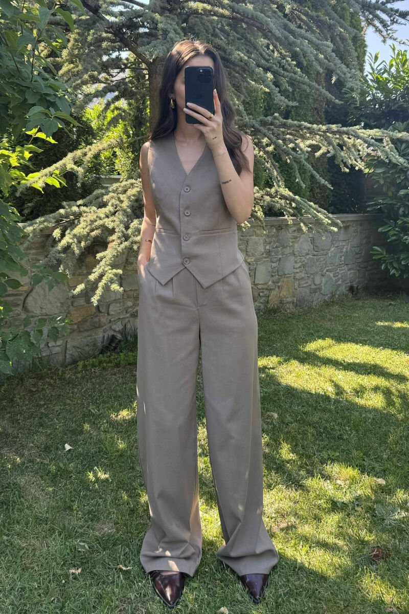 ONE COLOR VEST+TROUSERS WOMEN SET OLIVE/ULLI - 2