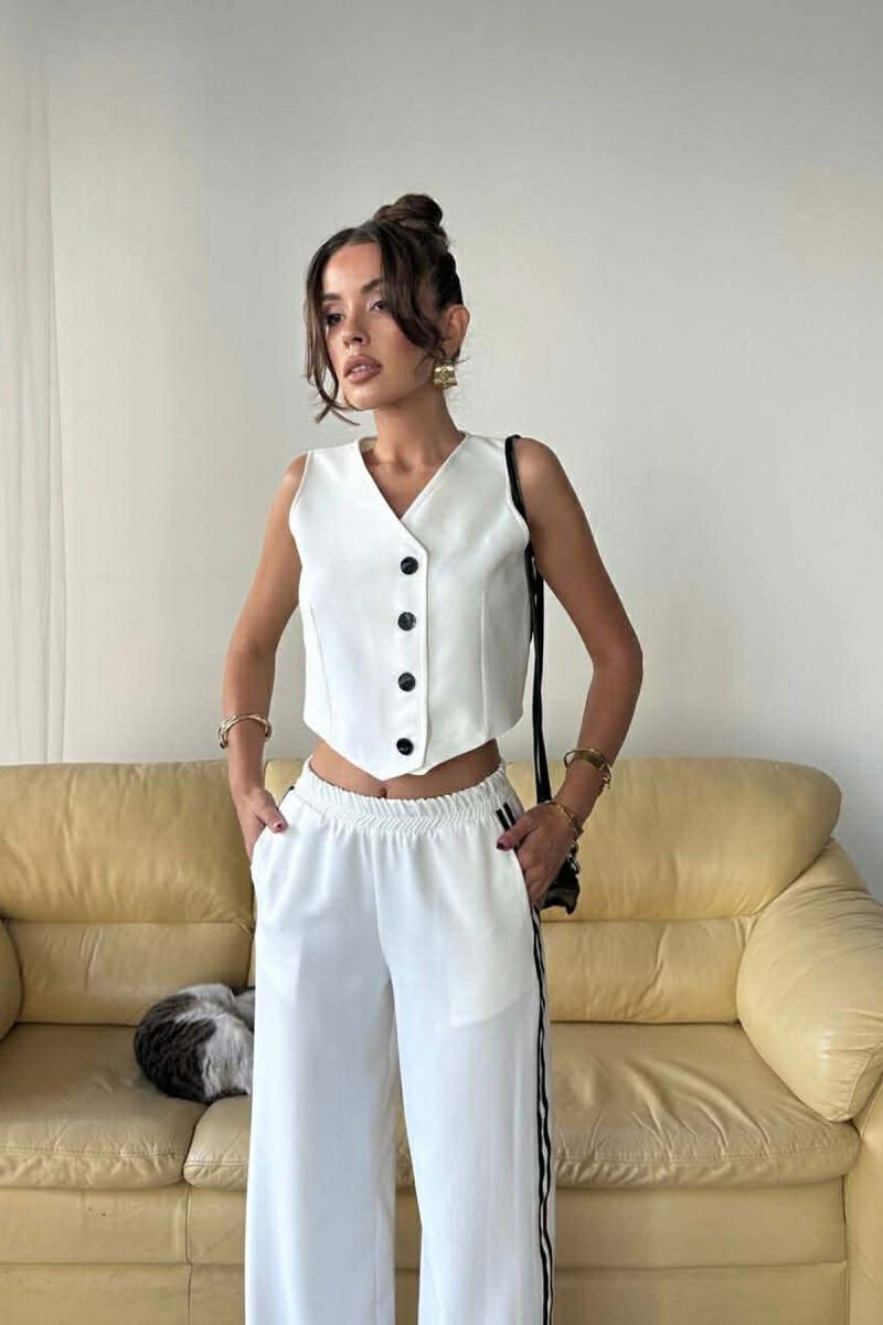 ONE COLOR VEST+TROUSERS WOMEN SET WHITE-E BARDHE - 9