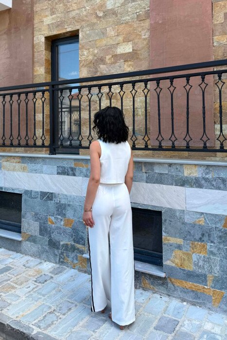 ONE COLOR VEST+TROUSERS WOMEN SET WHITE-E BARDHE - 5