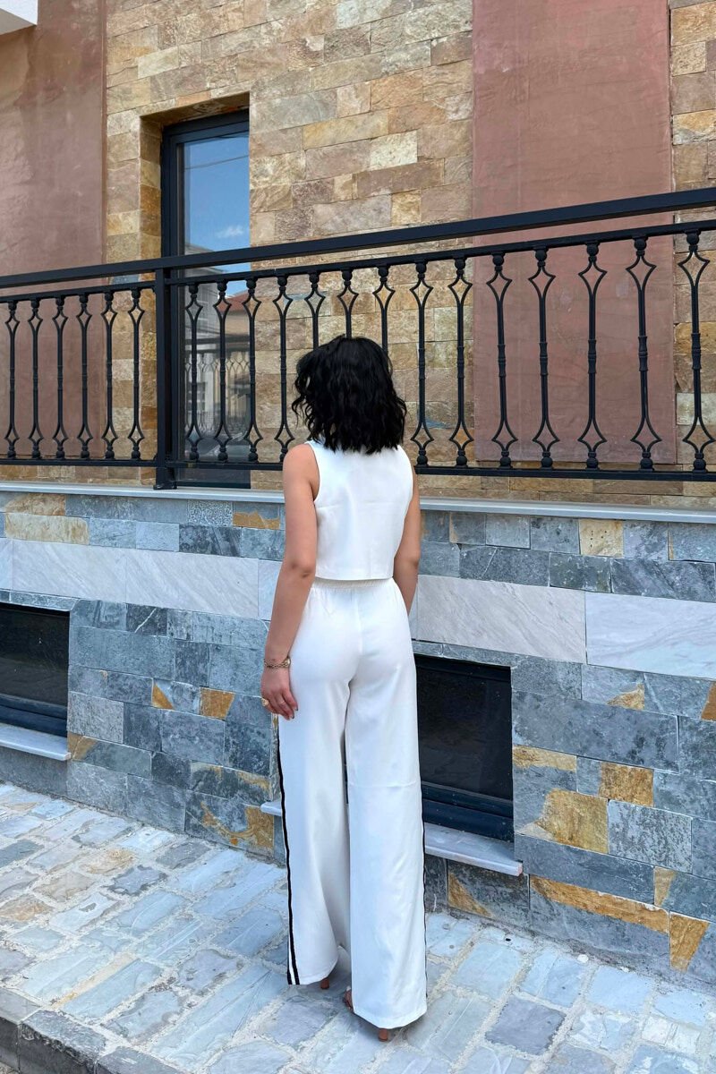 ONE COLOR VEST+TROUSERS WOMEN SET WHITE-E BARDHE - 5