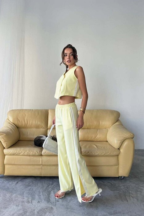 ONE COLOR VEST+TROUSERS WOMEN SET YELLOW/E VERDHE - 6