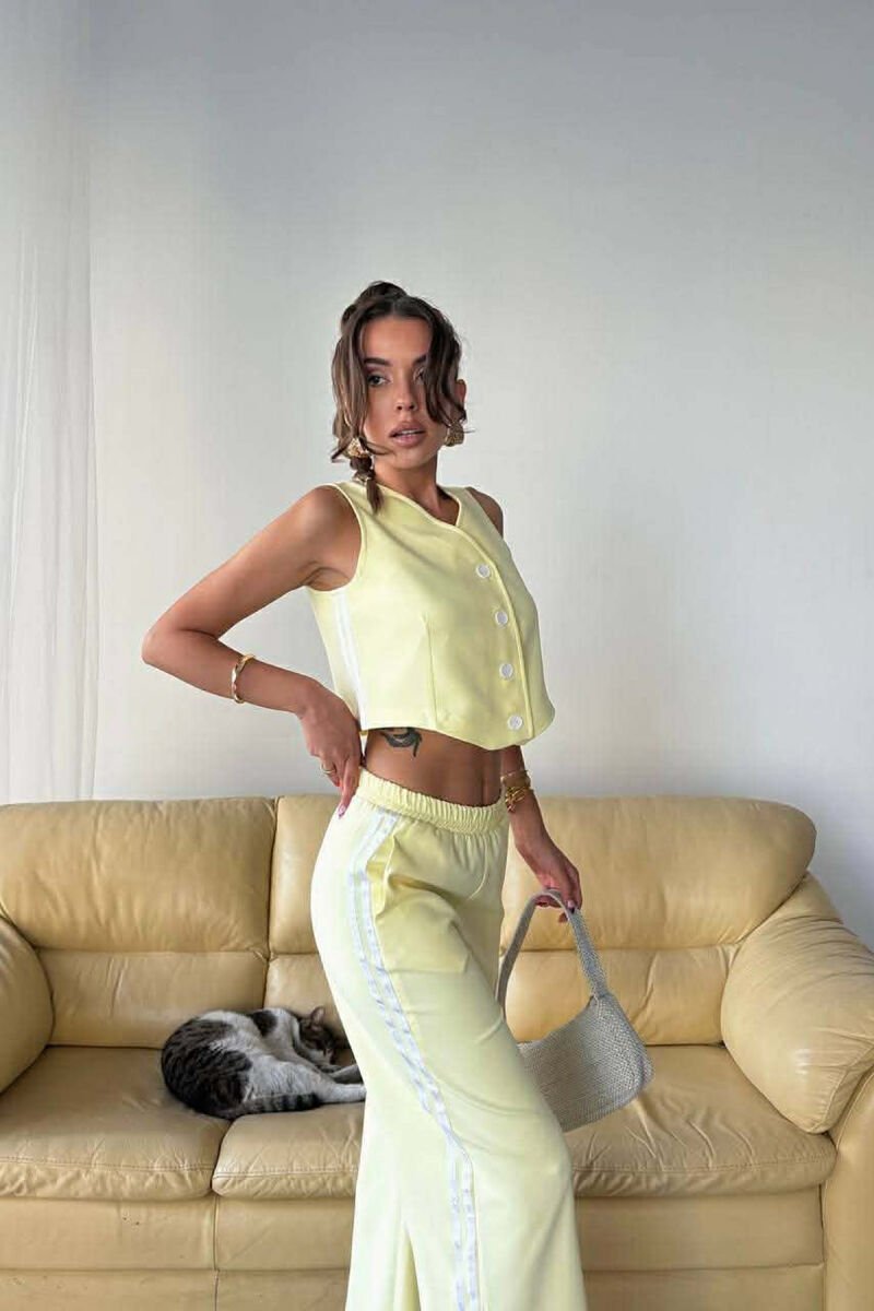 ONE COLOR VEST+TROUSERS WOMEN SET YELLOW/E VERDHE - 7