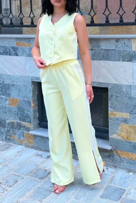ONE COLOR VEST+TROUSERS WOMEN SET YELLOW/E VERDHE - 3