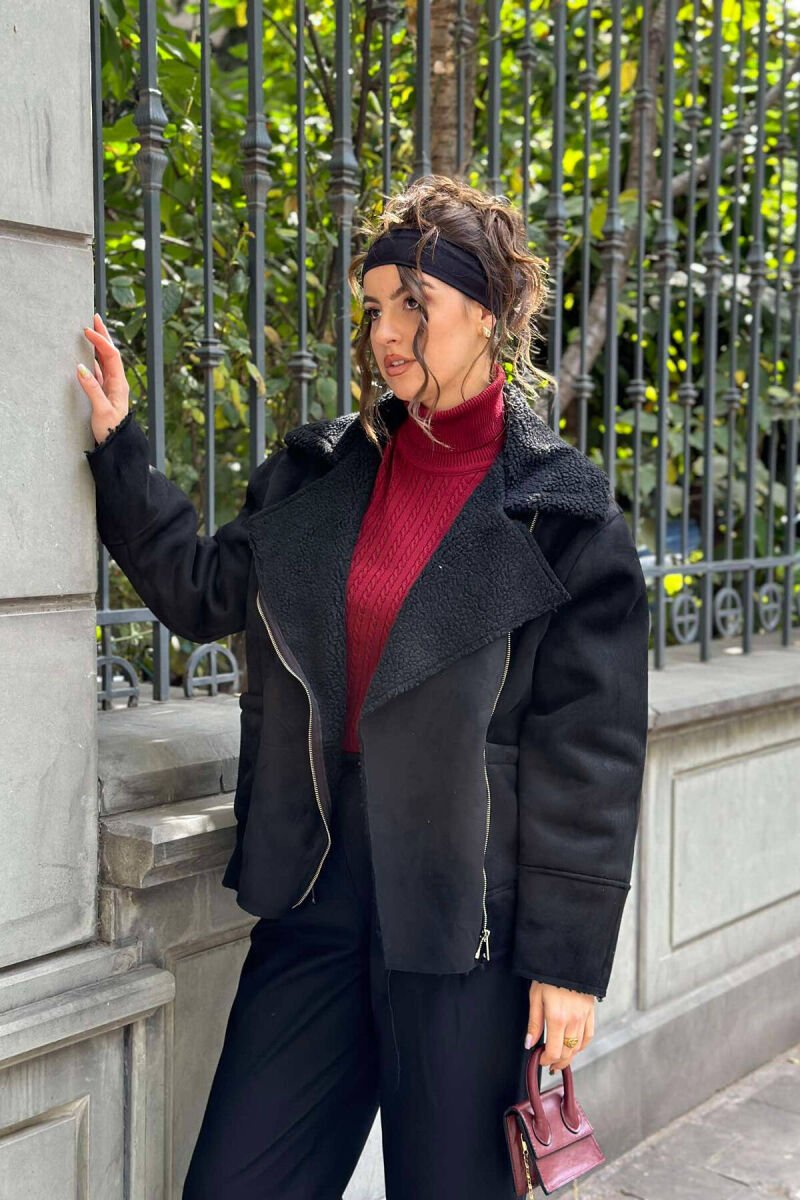 ONE COLOR WOMEN JACKET BLACK/ E ZEZE - 1