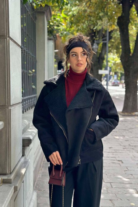 ONE COLOR WOMEN JACKET BLACK/ E ZEZE - 3