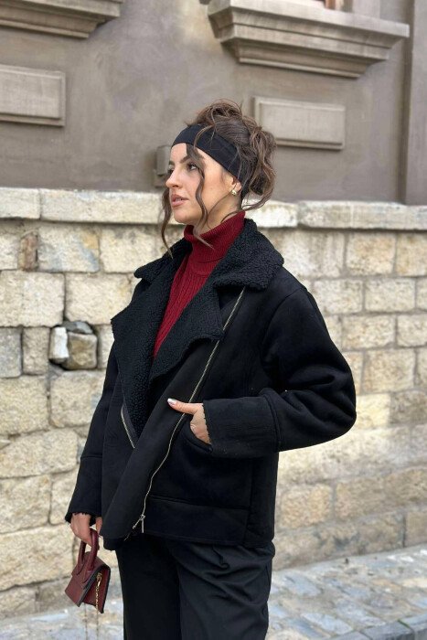 ONE COLOR WOMEN JACKET BLACK/ E ZEZE - 4