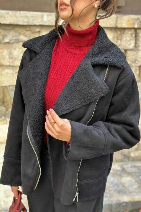 ONE COLOR WOMEN JACKET BLACK/ E ZEZE - 5