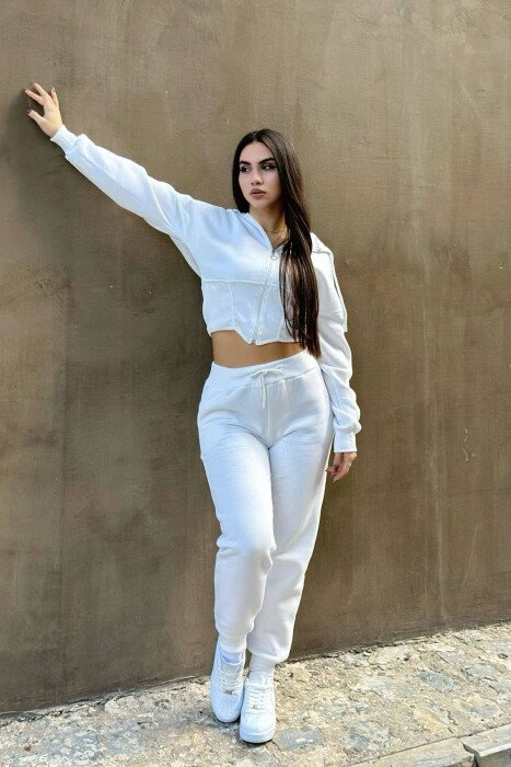 ONE COLOR WARM WOMEN SET WHITE-E BARDHE - KLAUDIO FASHION