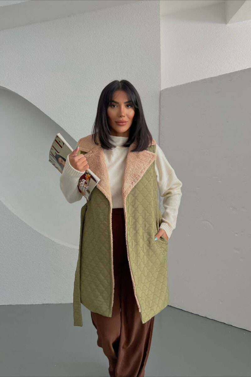 ONE COLOR WARM WOMEN VEST GREEN/JESHILE - 2