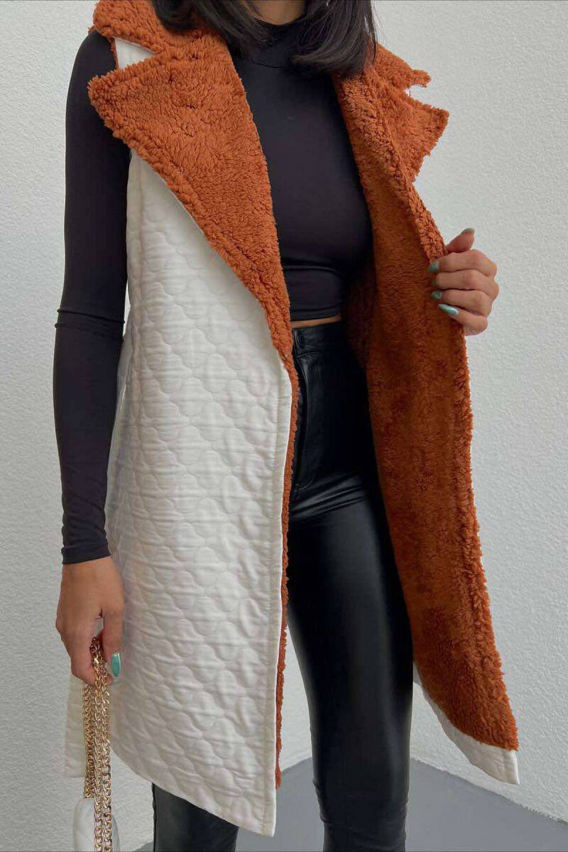 ONE COLOR WARM WOMEN VEST WHITE-E BARDHE - 1