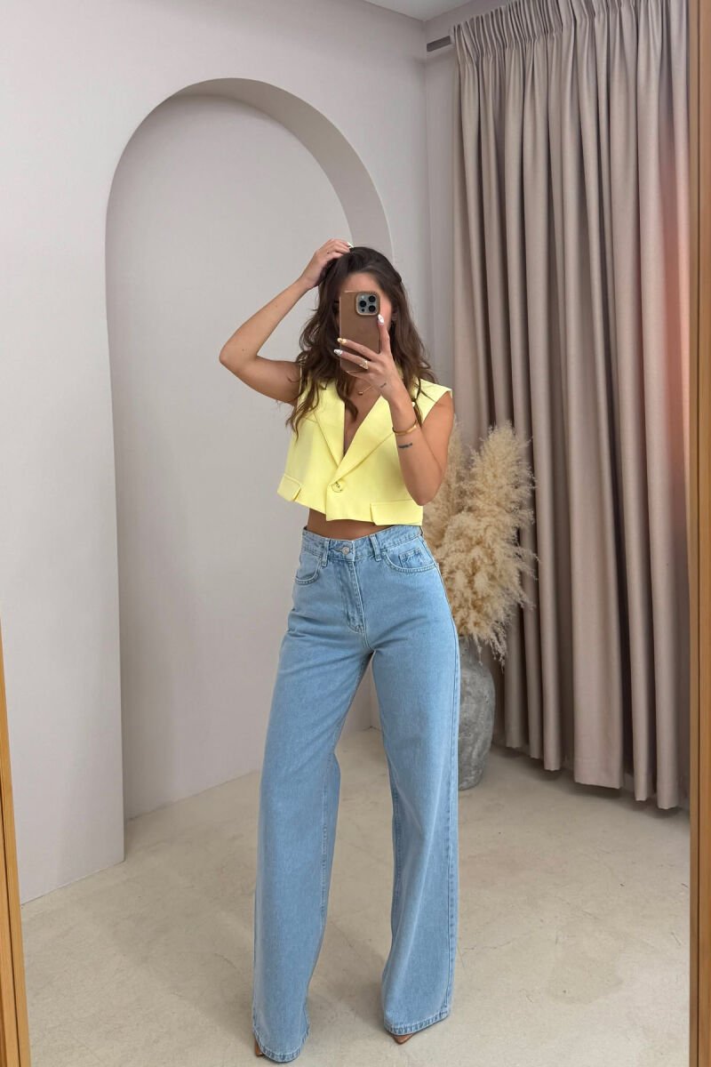 ONE COLOR WIDE LEG WOMAN JEANS BABY BLUE/BLU BY - 1