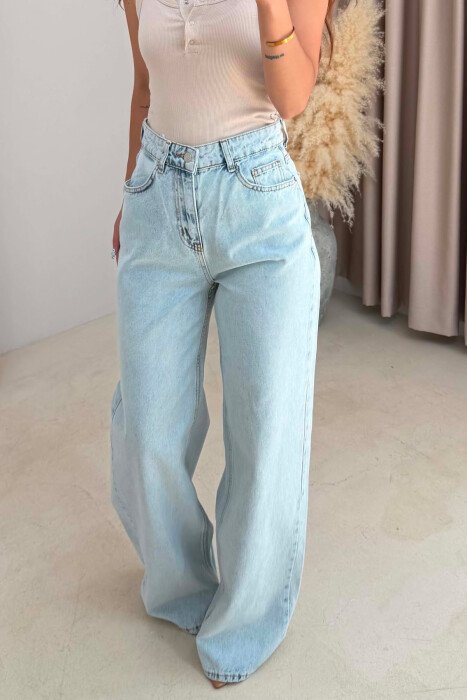 ONE COLOR WIDE LEG WOMAN JEANS BEAUBLUE/BBL - 3