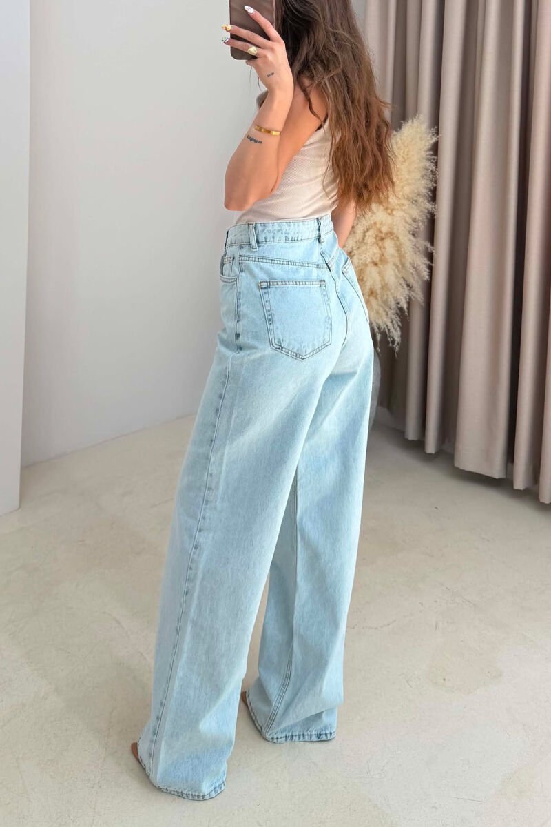 ONE COLOR WIDE LEG WOMAN JEANS BEAUBLUE/BBL - 4
