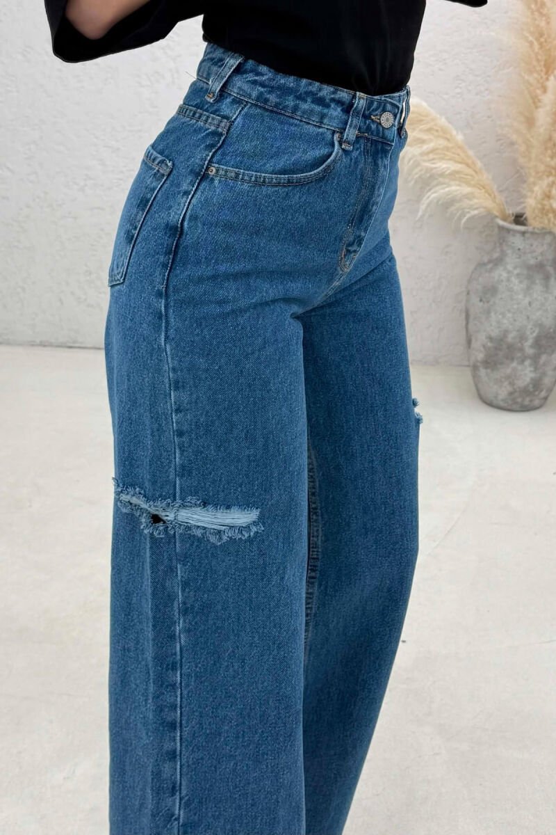 ONE COLOR WIDE LEG WOMAN JEANS BLUE/BLU - 4