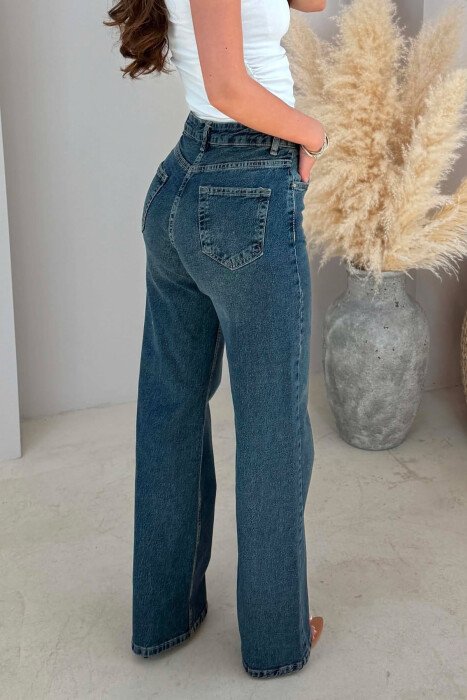 ONE COLOR WIDE LEG WOMAN JEANS BLUE/BLU - 2