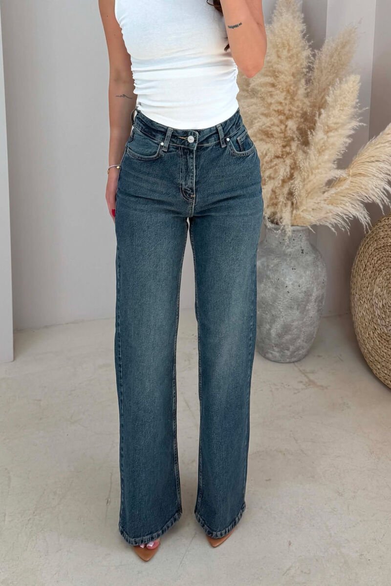 ONE COLOR WIDE LEG WOMAN JEANS BLUE/BLU - 4