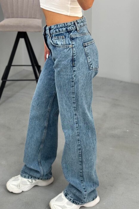 ONE COLOR WIDE LEG WOMAN JEANS BLUE/BLU - 6