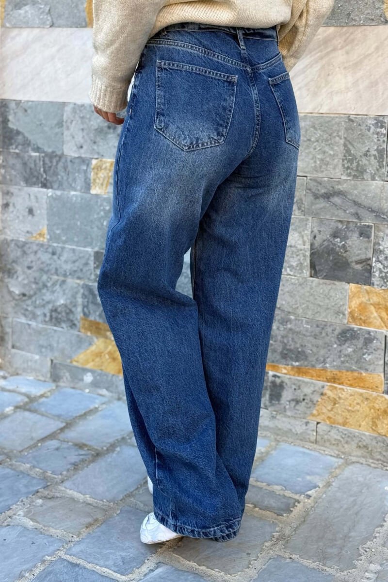 ONE COLOR WIDE LEG WOMAN JEANS BLUE/BLU - 5