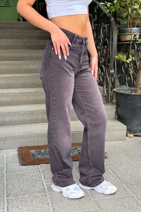 ONE COLOR WIDE LEG WOMAN JEANS DARK BROWN/KAE - 4