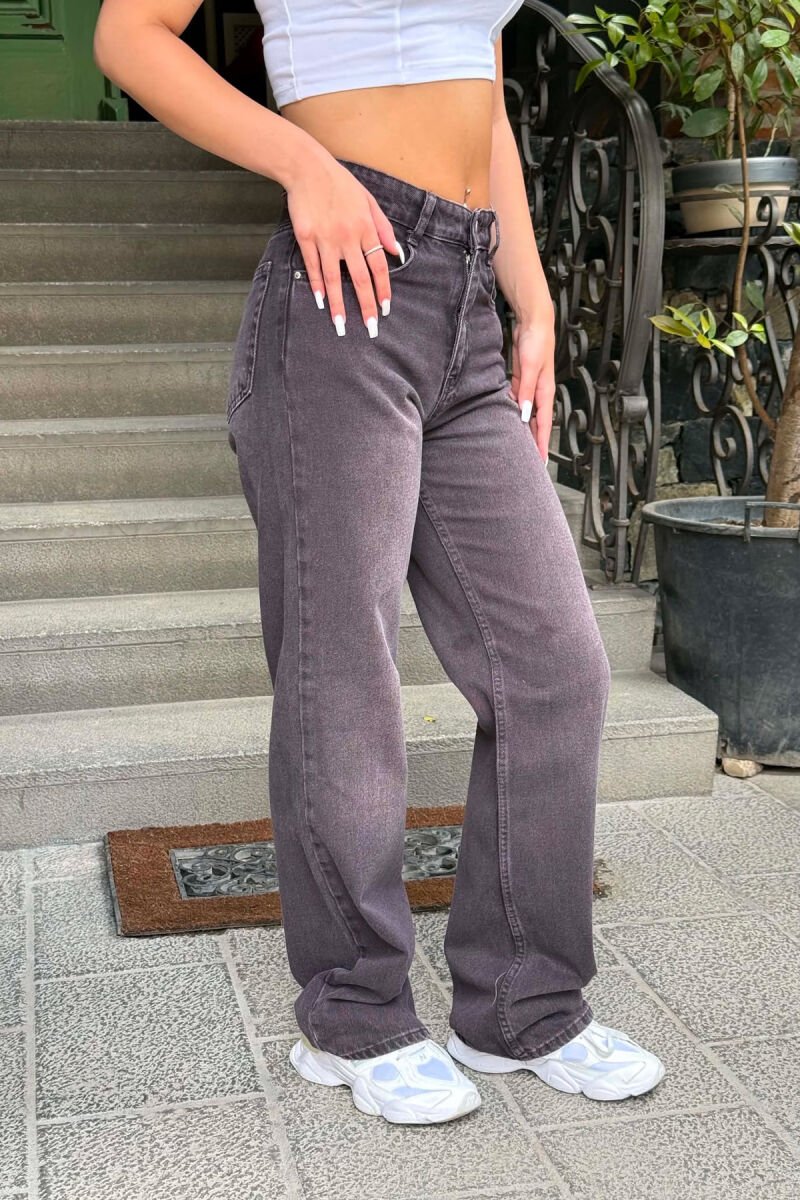 ONE COLOR WIDE LEG WOMAN JEANS DARK BROWN/KAE - 4