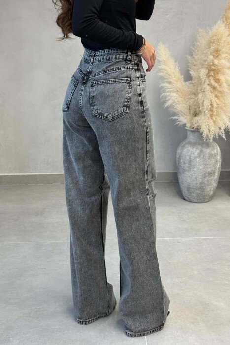 ONE COLOR WIDE LEG WOMAN JEANS GREY/GRI - 2