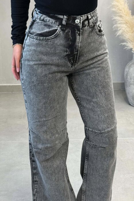 ONE COLOR WIDE LEG WOMAN JEANS GREY/GRI - 3