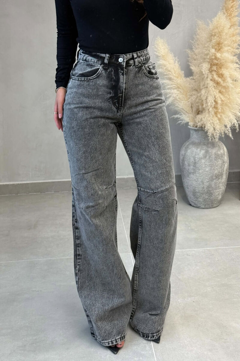 ONE COLOR WIDE LEG WOMAN JEANS GREY/GRI - 4