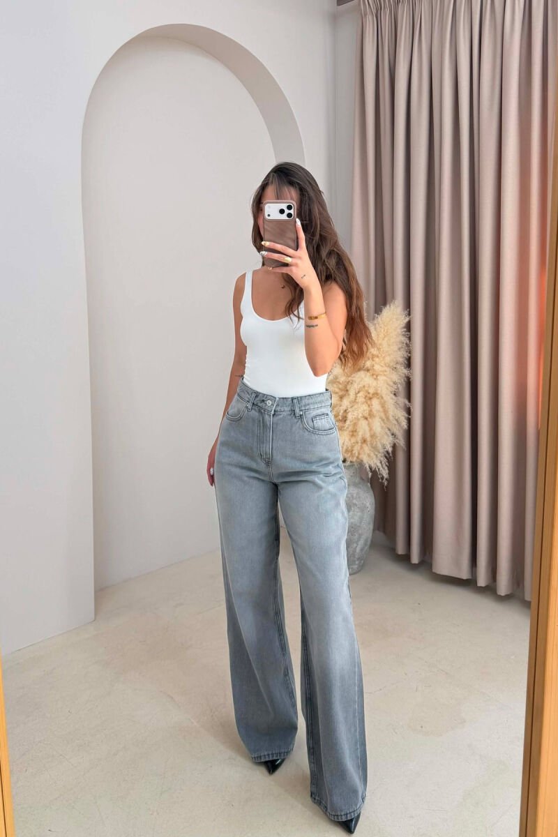 ONE COLOR WIDE LEG WOMAN JEANS GREY/GRI - 2