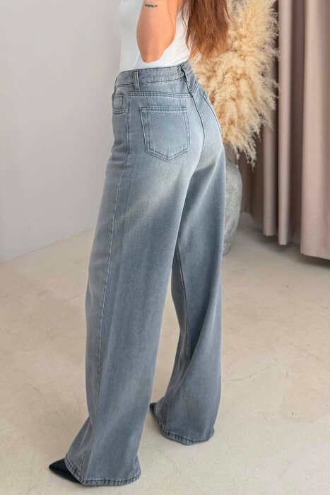 ONE COLOR WIDE LEG WOMAN JEANS GREY/GRI - 3