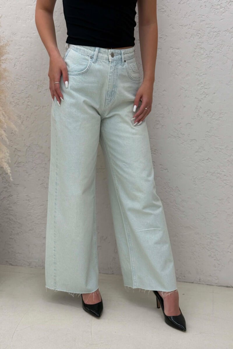 ONE COLOR WIDE LEG WOMAN JEANS LIGHTBLUE/BZ - 4
