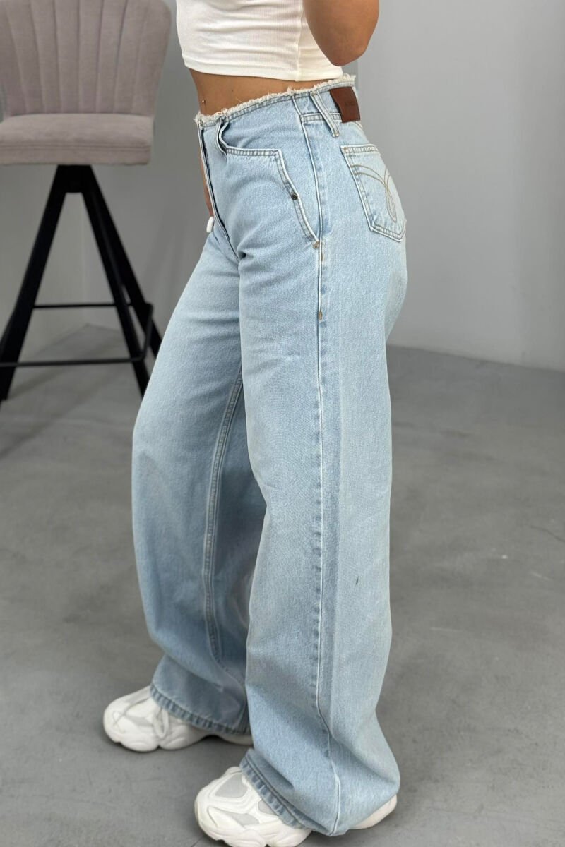 ONE COLOR WIDE LEG WOMAN JEANS LIGHTBLUE/BZ - 6