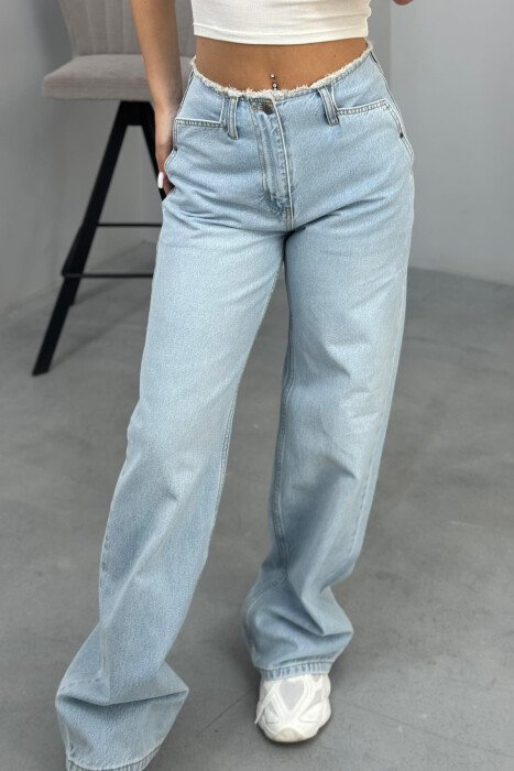 ONE COLOR WIDE LEG WOMAN JEANS LIGHTBLUE/BZ - 7