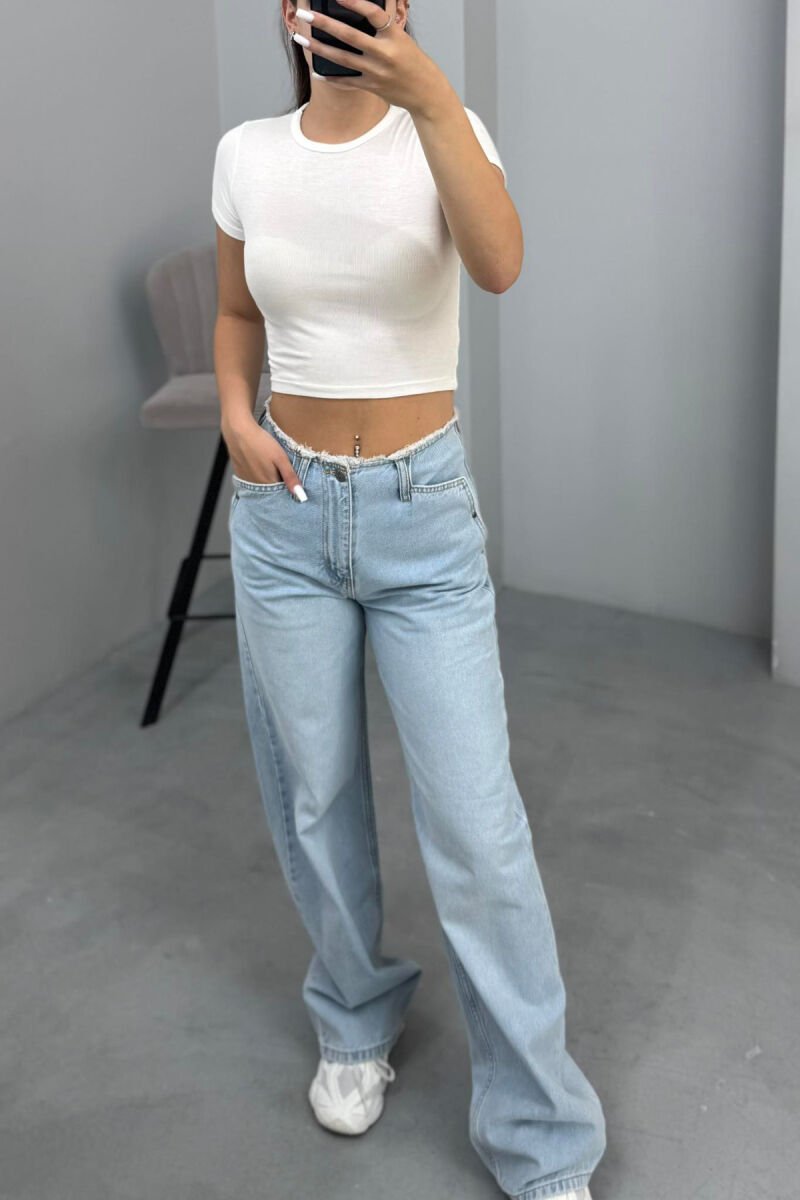 ONE COLOR WIDE LEG WOMAN JEANS LIGHTBLUE/BZ - 8