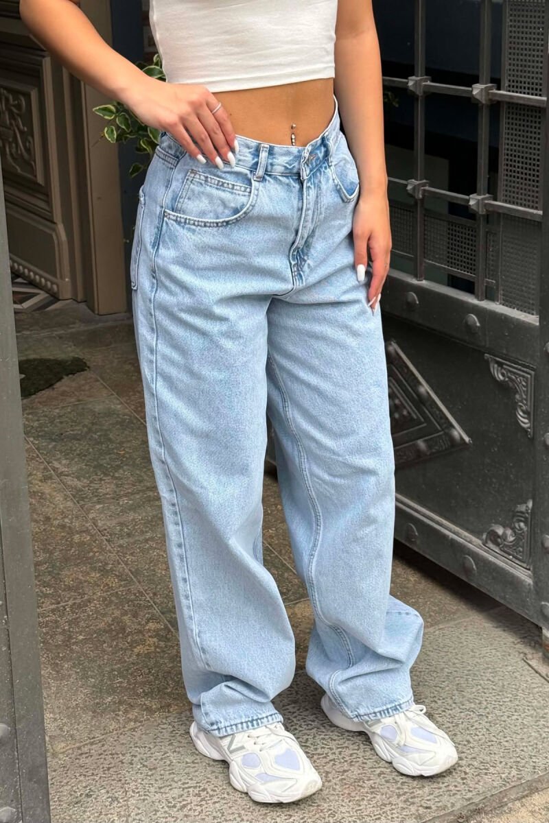 ONE COLOR WIDE LEG WOMAN JEANS LIGHTBLUE/BZ - 6