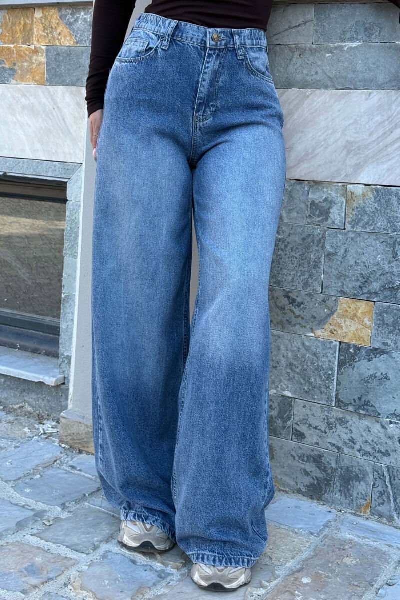 ONE COLOR WIDE LEG WOMAN JEANS LIGHTBLUE/BZ - 2