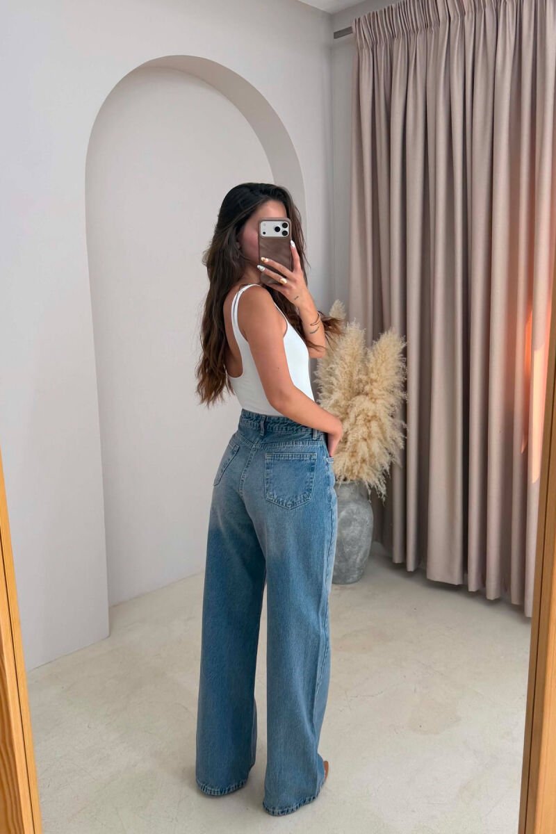 ONE COLOR WIDE LEG WOMAN JEANS STEELBLUE/BLU CELIKU - 3