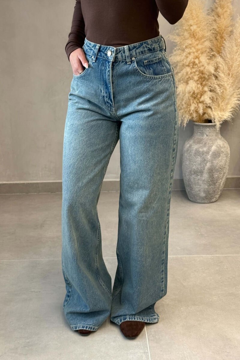 ONE COLOR WIDE LEG WOMAN JEANS STEELBLUE/BLU CELIKU - 2