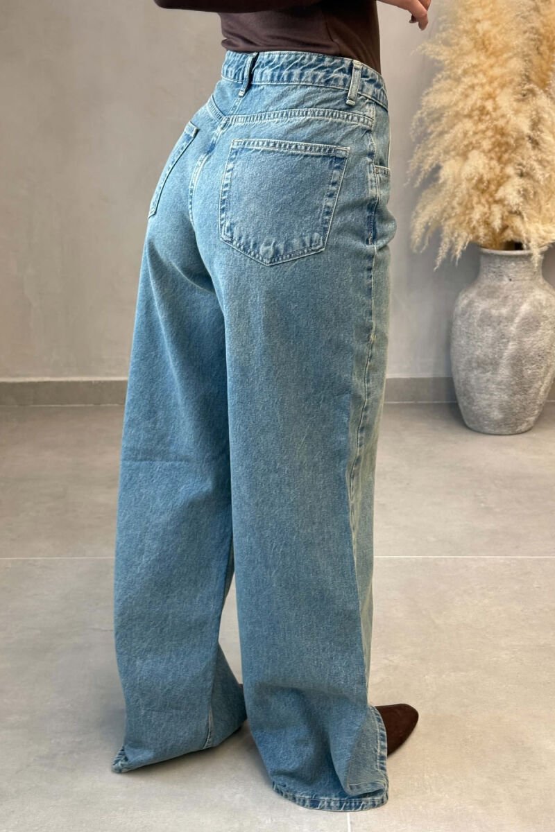ONE COLOR WIDE LEG WOMAN JEANS STEELBLUE/BLU CELIKU - 3
