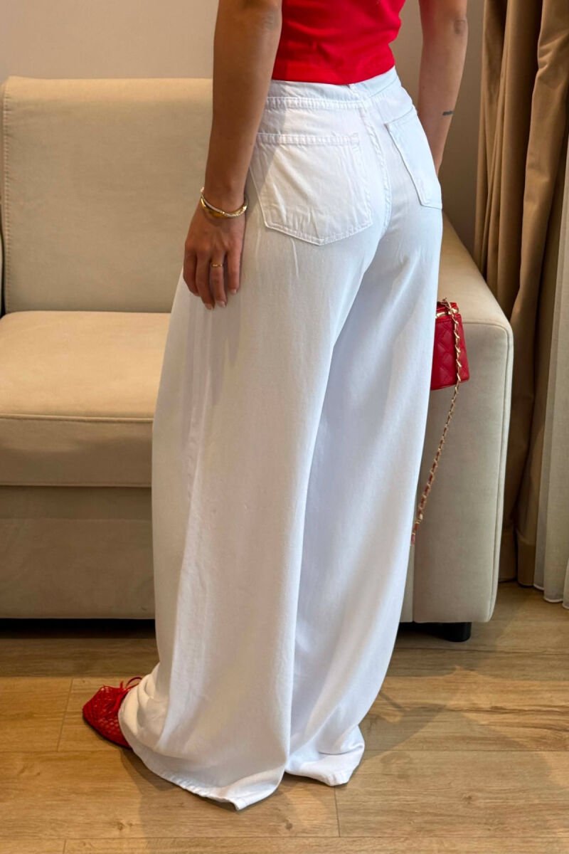 ONE COLOR WIDE LEG WOMAN JEANS WHITE-E BARDHE - 3
