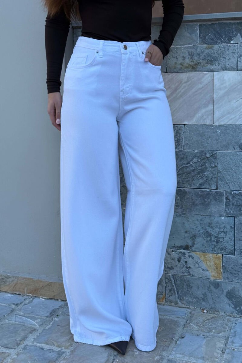 ONE COLOR WIDE LEG WOMAN JEANS WHITE-E BARDHE - 3