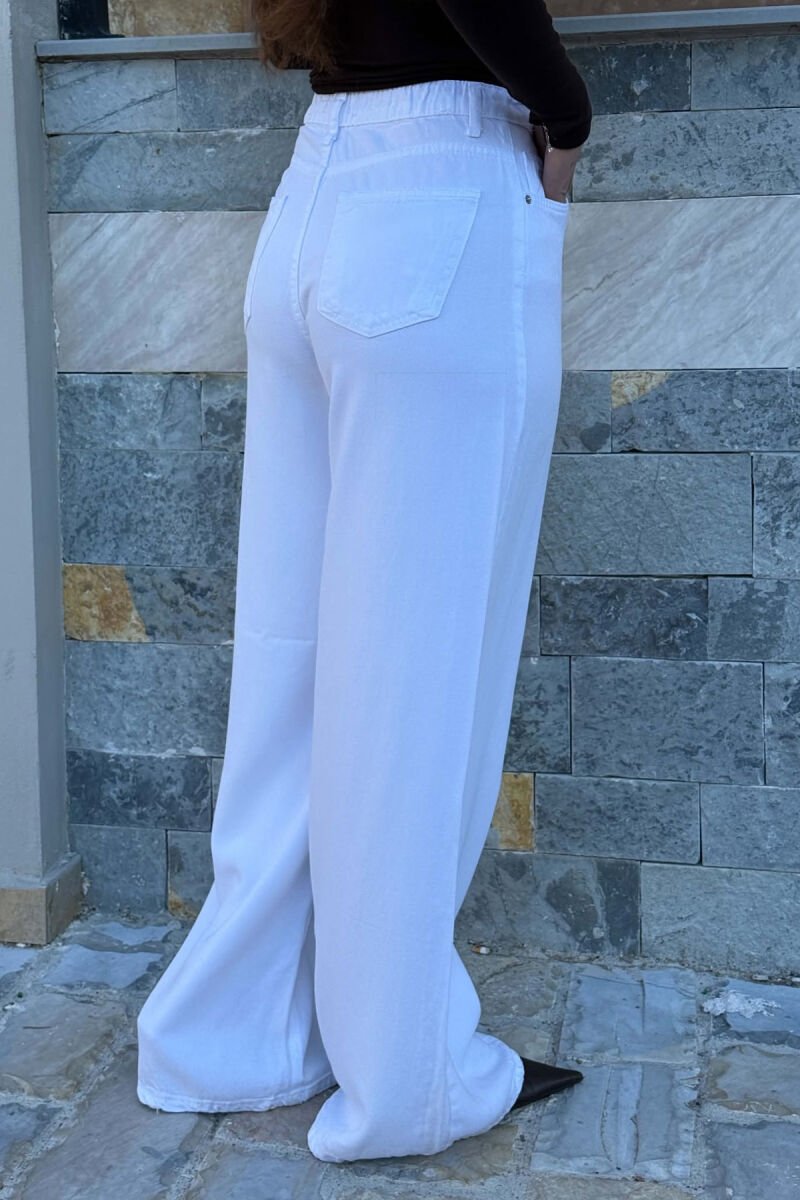 ONE COLOR WIDE LEG WOMAN JEANS WHITE-E BARDHE - 5