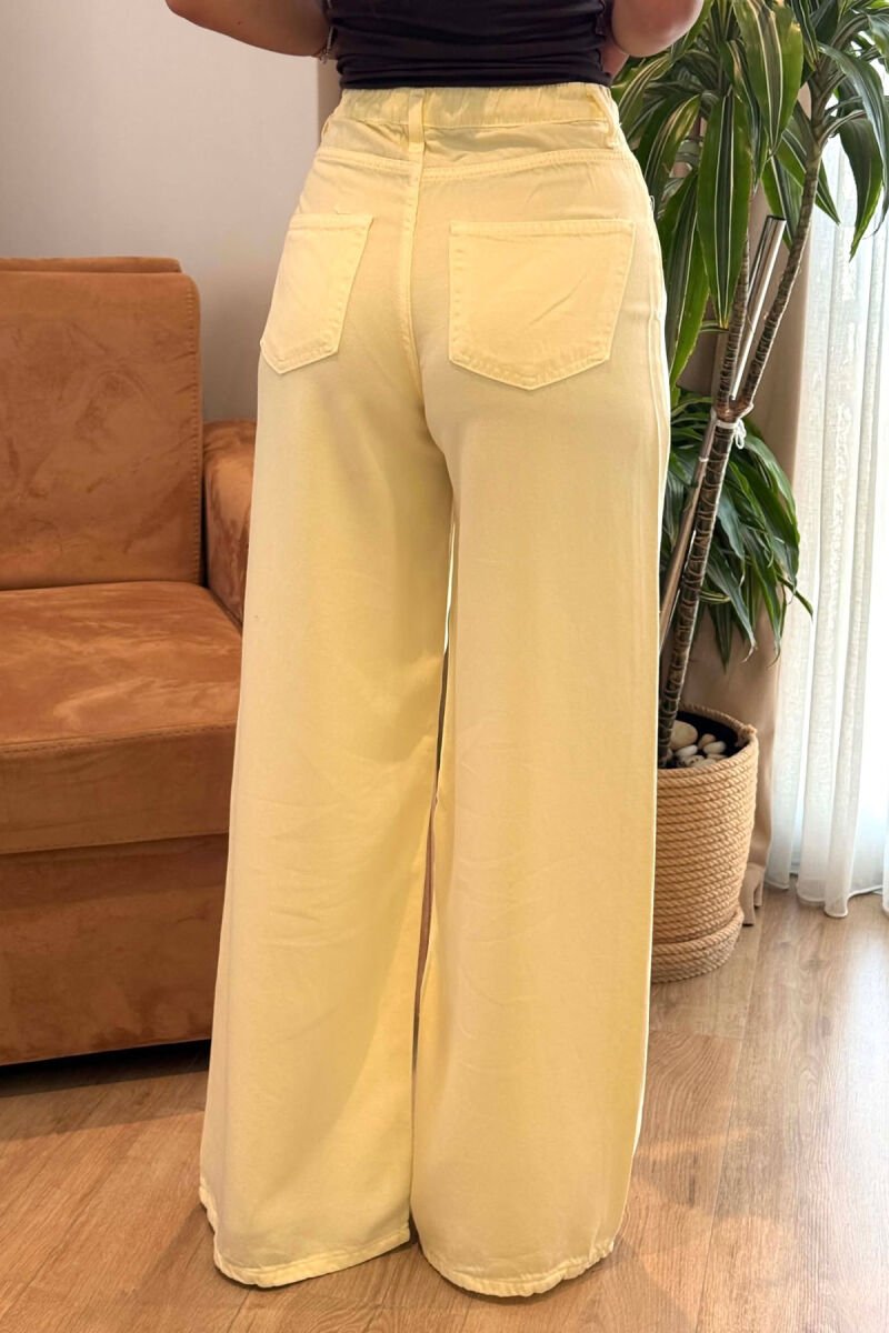 ONE COLOR WIDE LEG WOMAN JEANS YELLOW/E VERDHE - 3