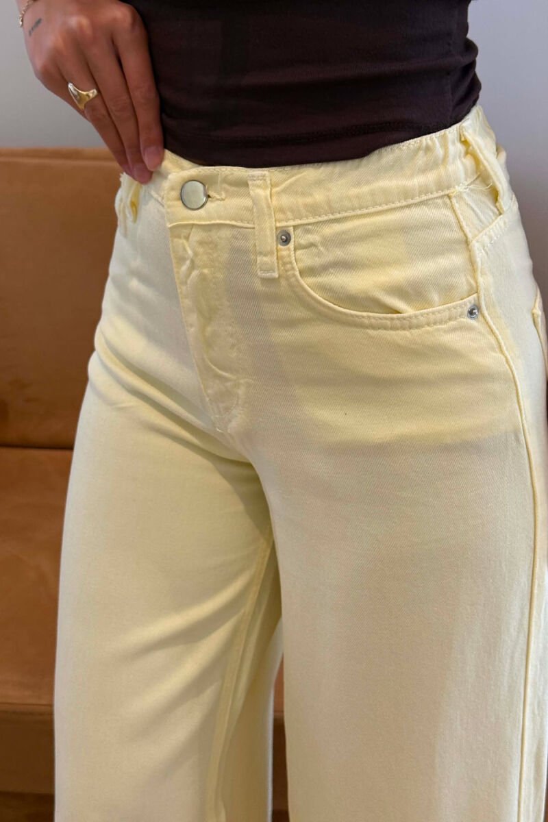 ONE COLOR WIDE LEG WOMAN JEANS YELLOW/E VERDHE - 4