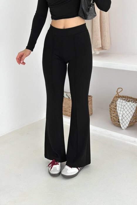 ONE COLOR WIDE LEG WOMAN LEGGINGS BLACK/ E ZEZE - 2