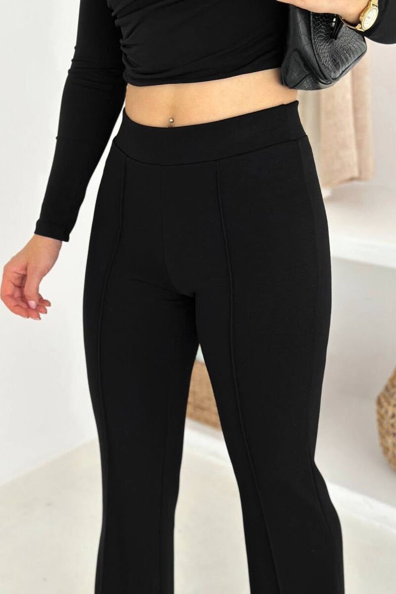 ONE COLOR WIDE LEG WOMAN LEGGINGS BLACK/ E ZEZE - 3