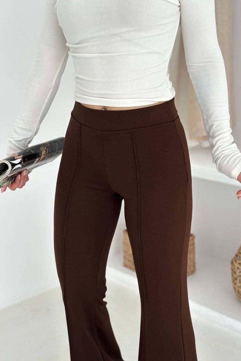ONE COLOR WIDE LEG WOMAN LEGGINGS BROWN/KAFE - 2