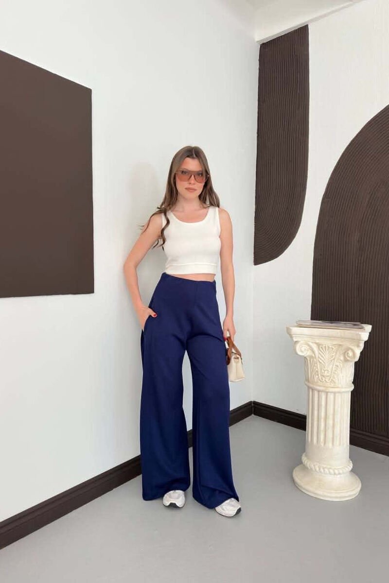 ONE COLOR WIDE LEG WOMAN SWEATPANTS BLUE/BLU - 1